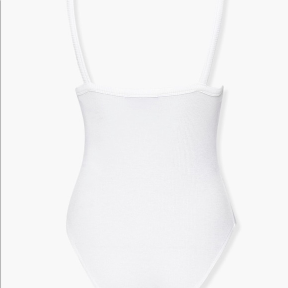 NWT White ribbed knit bodysuit - Picture 2 of 3